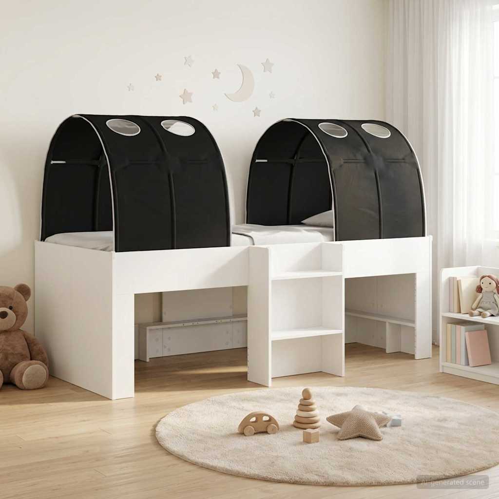 vidaXL Bed met Tunnel 4 pcs Wit en Roze Bewerkt hout