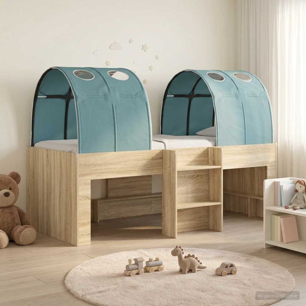 vidaXL Bed met Tunnel 4 pcs Wit en Roze Bewerkt hout