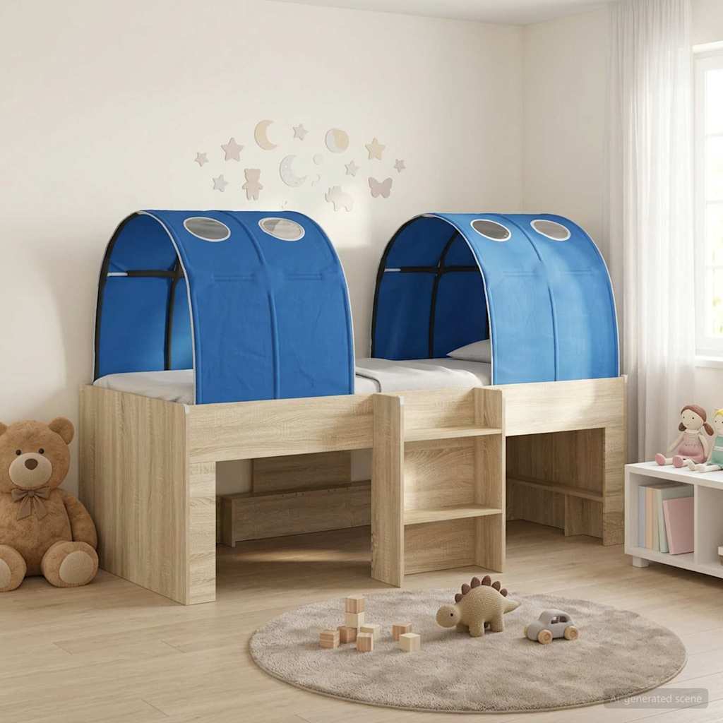 vidaXL Bed met Tunnel 4 pcs Wit en Roze Bewerkt hout