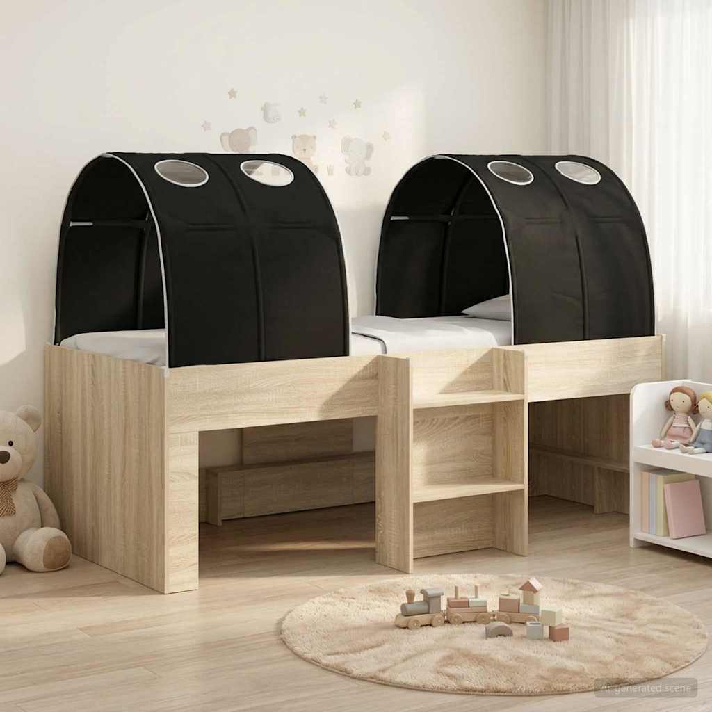 vidaXL Bed met Tunnel 4 pcs Wit en Roze Bewerkt hout