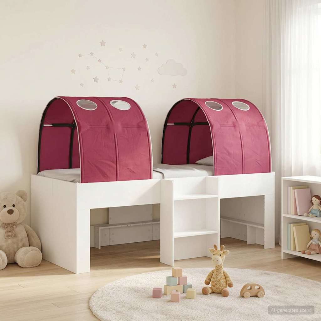 vidaXL Bed met Tunnel 4 pcs Wit en Lichtblauw Bewerkt hout