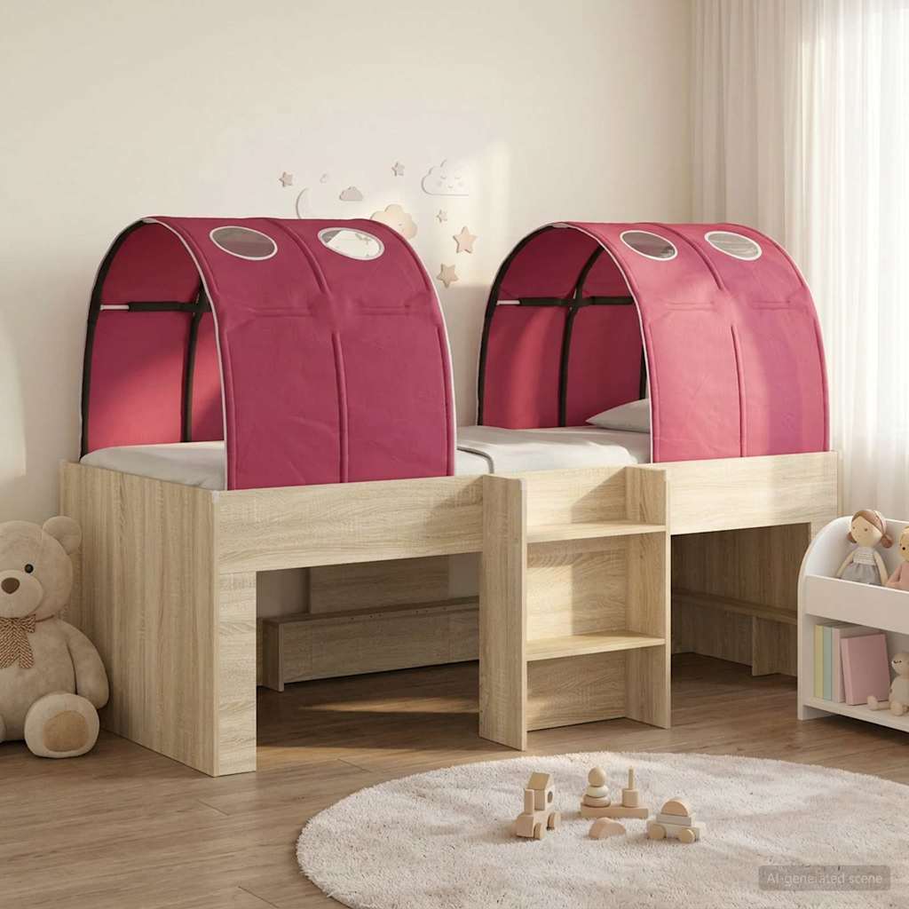 vidaXL Bed met Tunnel 4 pcs Wit en Lichtblauw Bewerkt hout