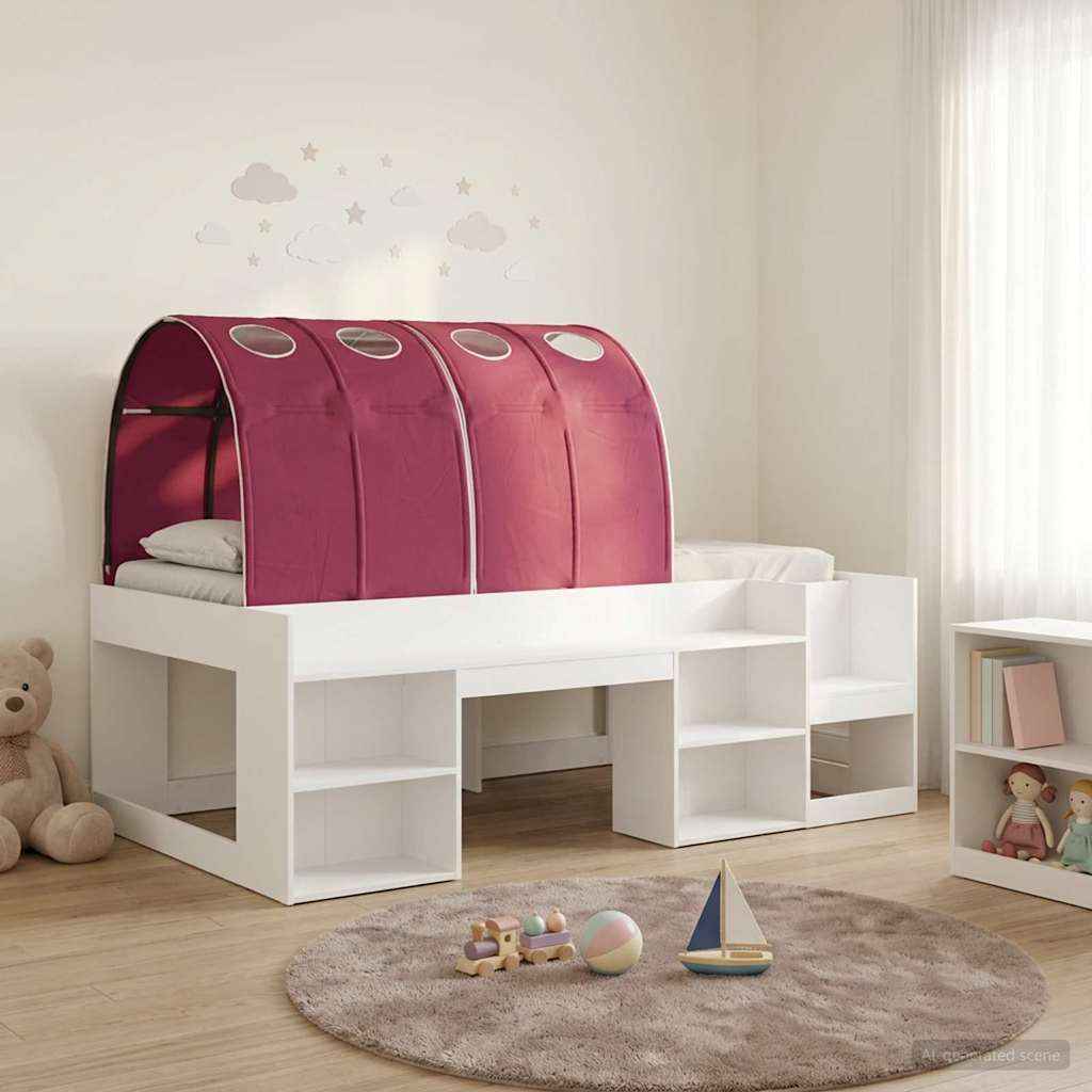 vidaXL Hoge Bedframe voor Kinderen met Opslag Wit en Lichtblauw
