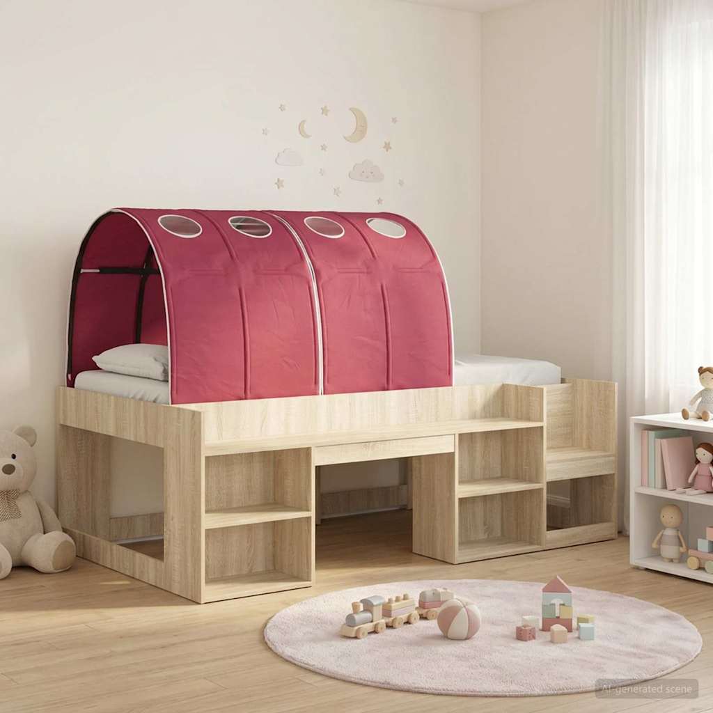 vidaXL Hoge Bedframe voor Kinderen met Opslag Wit en Lichtblauw