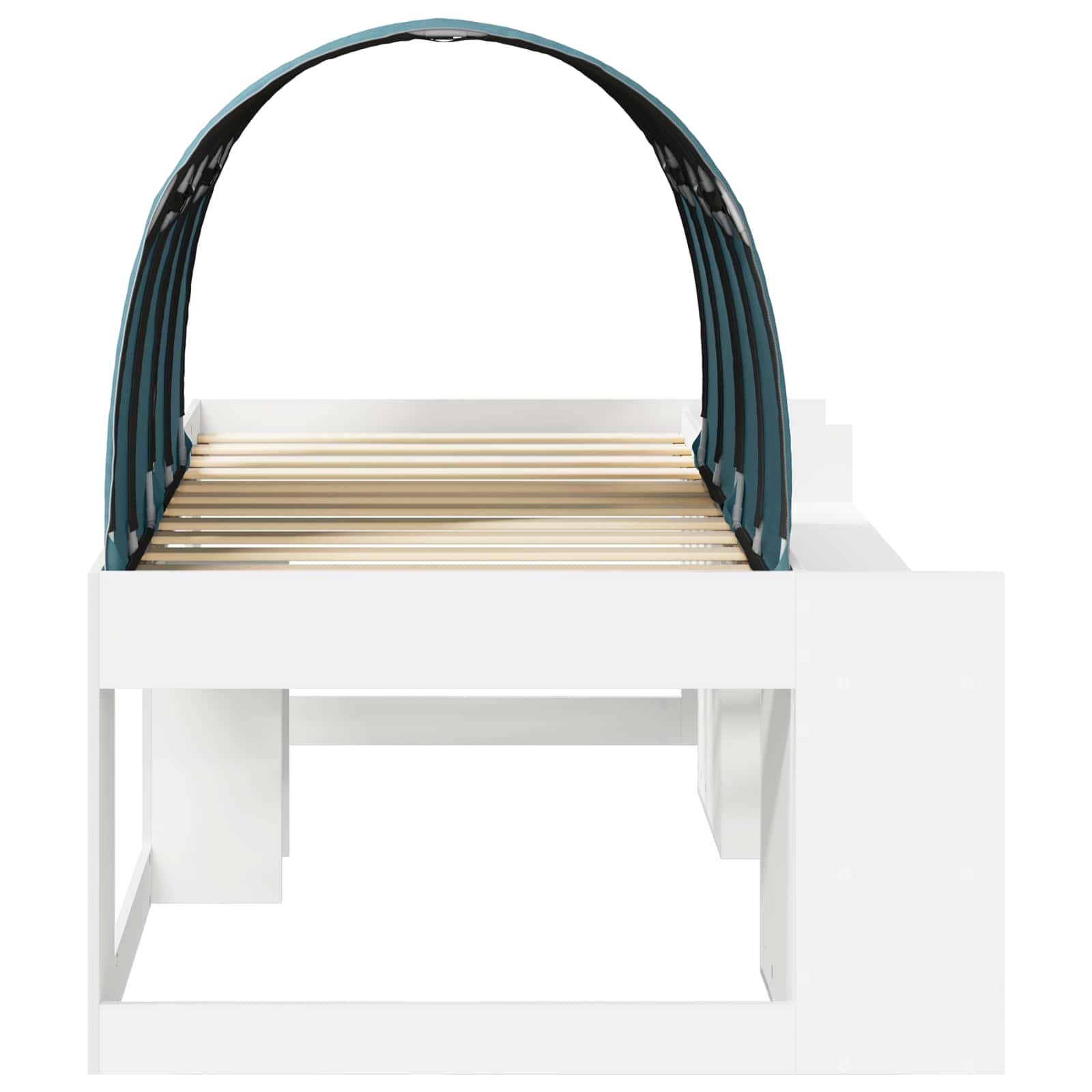 vidaXL Bedframe met tunnel 3 pcs Wit en Lichtblauw Bewerkt hout