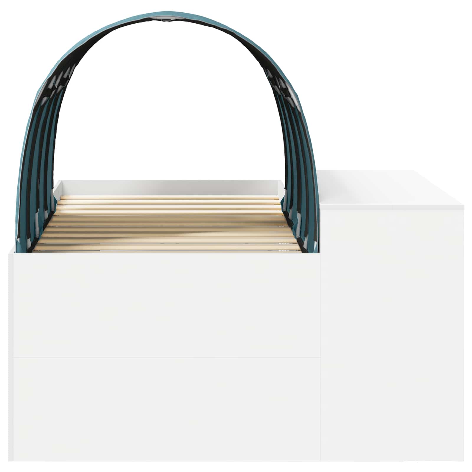 vidaXL Bedframe met Tunnel met plank 3 pcs Wit en Roze Bewerkt hout