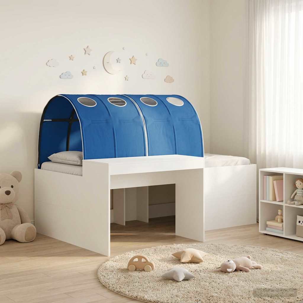 vidaXL Bedframe met Tunnel met plank 3 pcs Wit en Roze Bewerkt hout