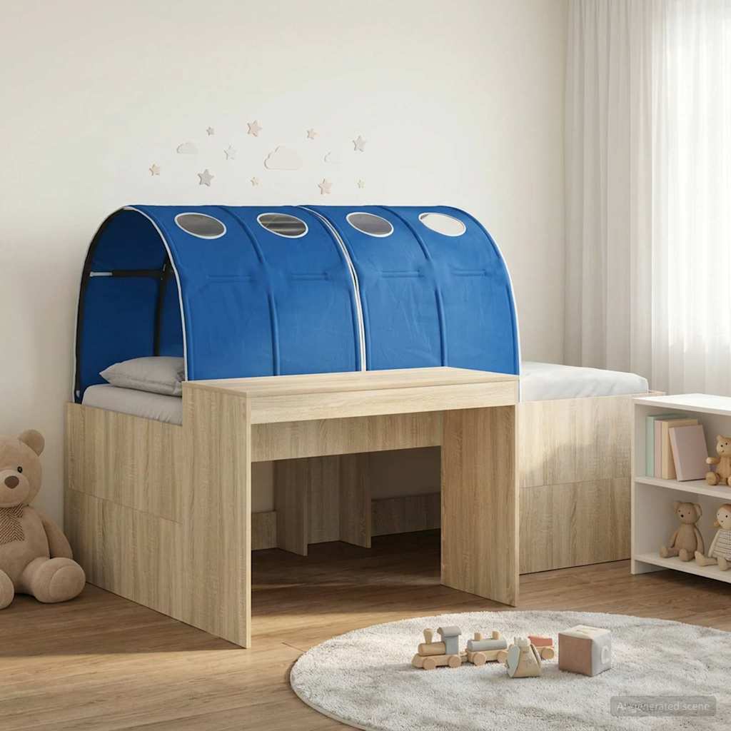 vidaXL Bedframe met Tunnel met plank 3 pcs Wit en Roze Bewerkt hout