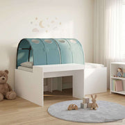 vidaXL Bed met Tunnel 4 pcs Artisian Eik en Lichtblauw Bewerkt hout