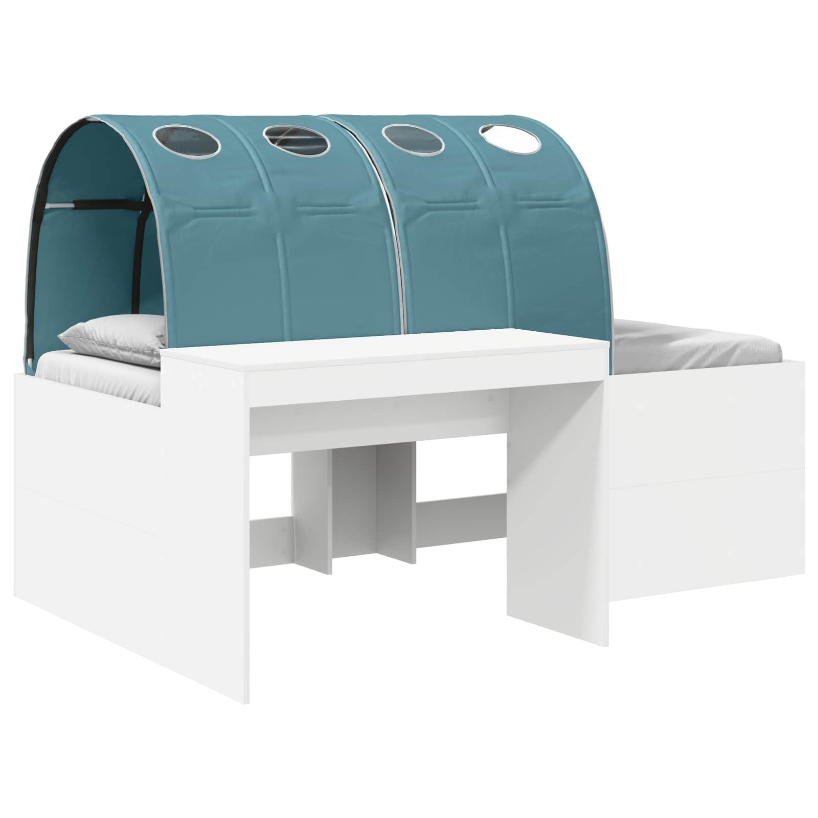 vidaXL Bed met Tunnel 4 pcs Artisian Eik en Lichtblauw Bewerkt hout