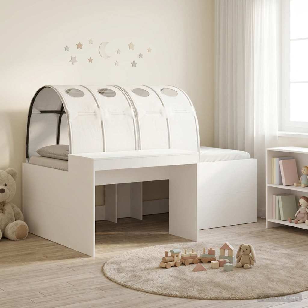 vidaXL Bed met Tunnel 4 pcs Artisian Eik en Lichtblauw Bewerkt hout