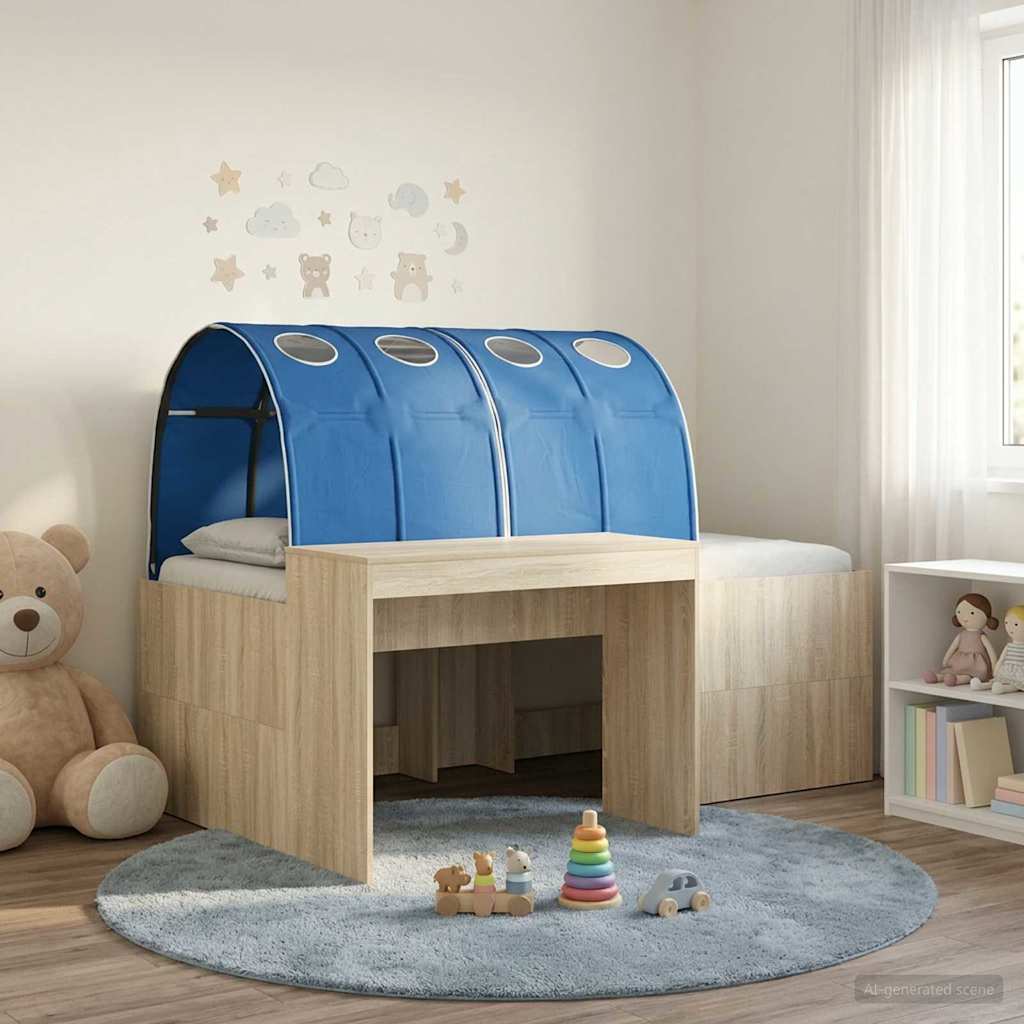 vidaXL Bed met Tunnel 4 pcs Artisian Eik en Lichtblauw Bewerkt hout
