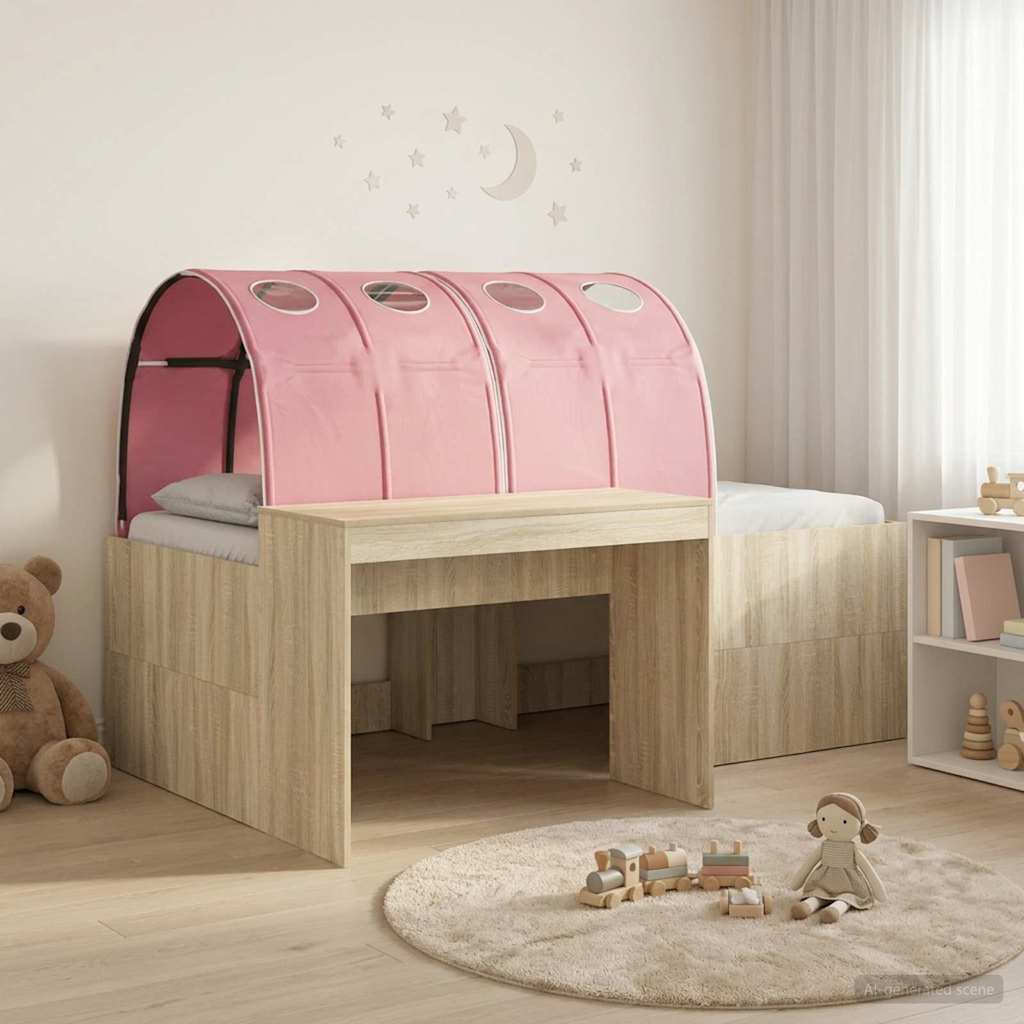 vidaXL Bed met Tunnel 4 pcs Artisian Eik en Lichtblauw Bewerkt hout