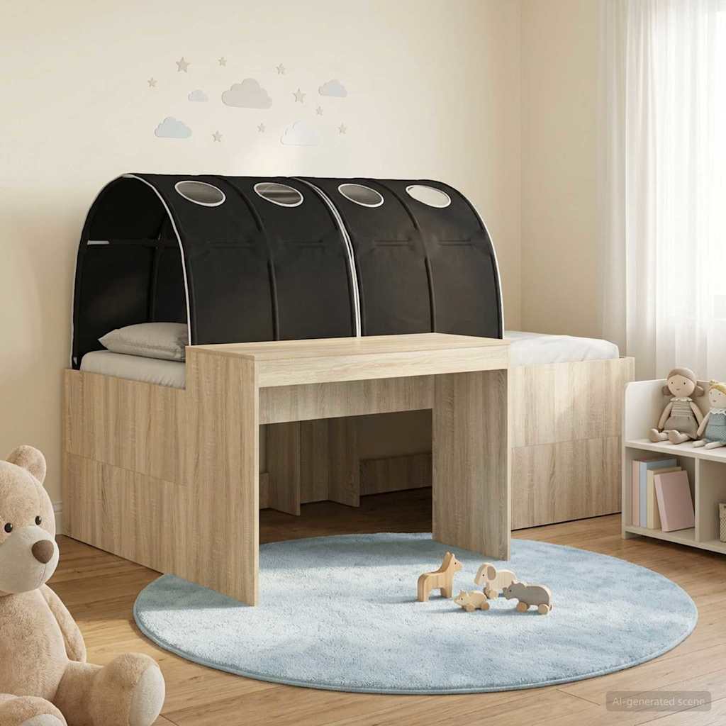 vidaXL Bed met Tunnel 4 pcs Artisian Eik en Lichtblauw Bewerkt hout