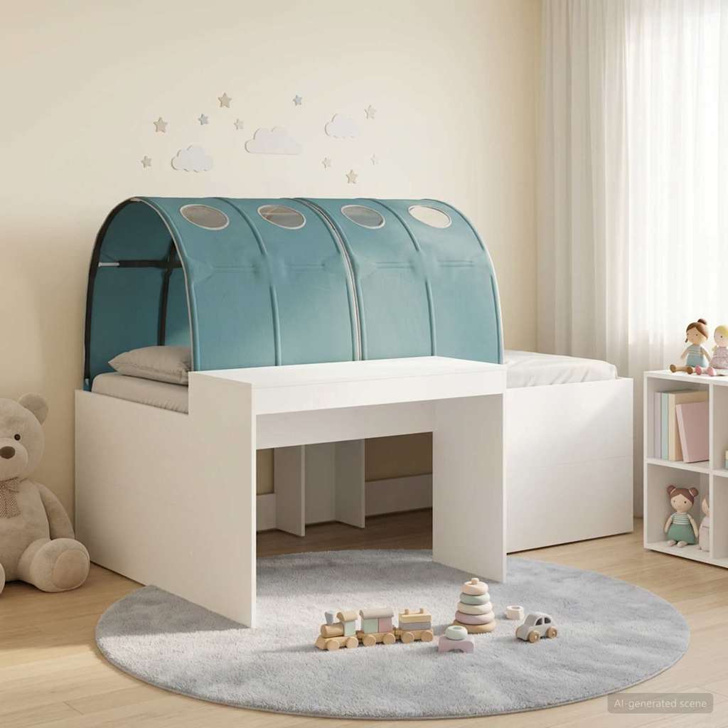 vidaXL Hoge Bed Frame met Bureau voor Kinderen Wit Bewerkt hout