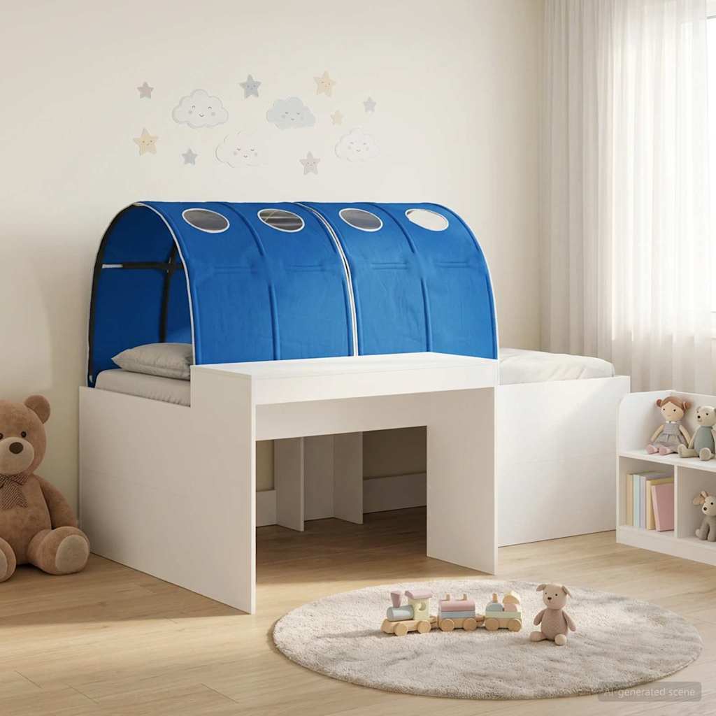vidaXL Hoge Bed Frame met Bureau voor Kinderen Wit Bewerkt hout