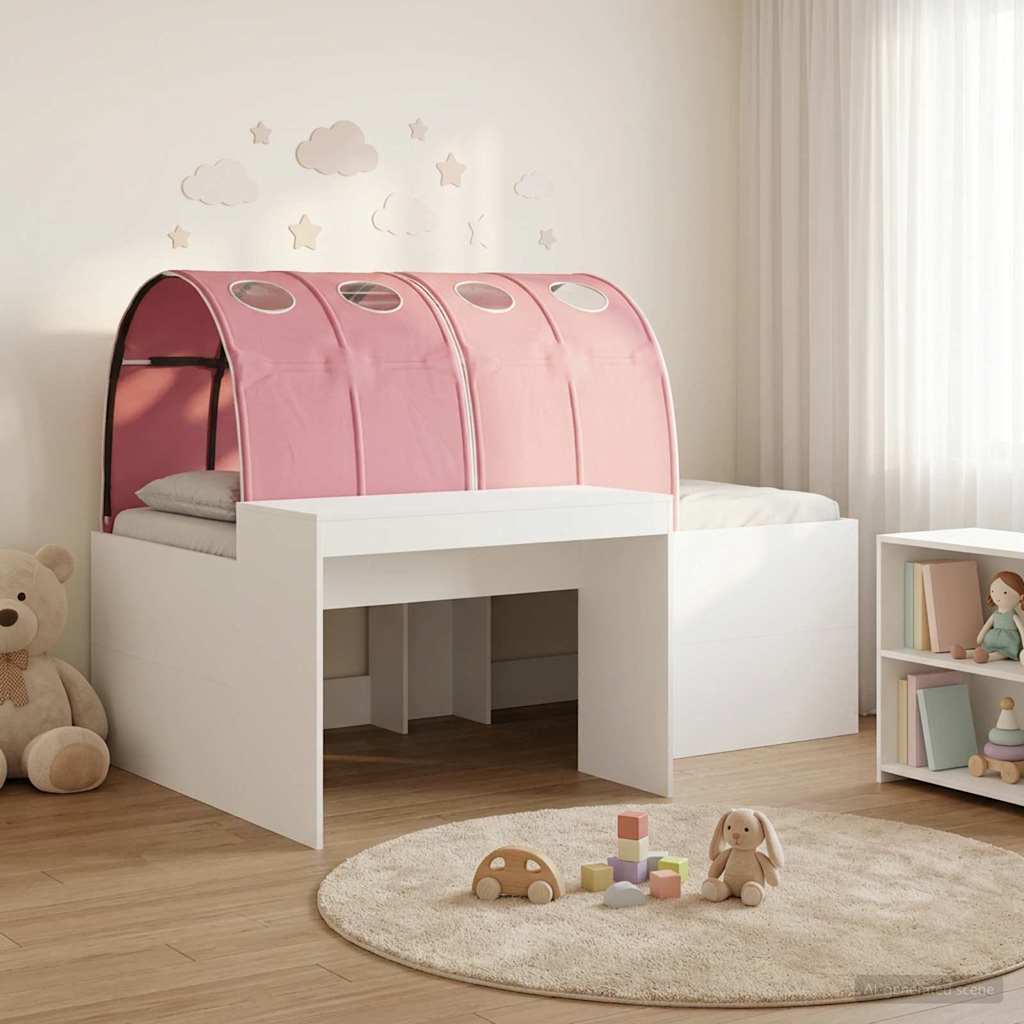 vidaXL Hoge Bed Frame met Bureau voor Kinderen Wit Bewerkt hout