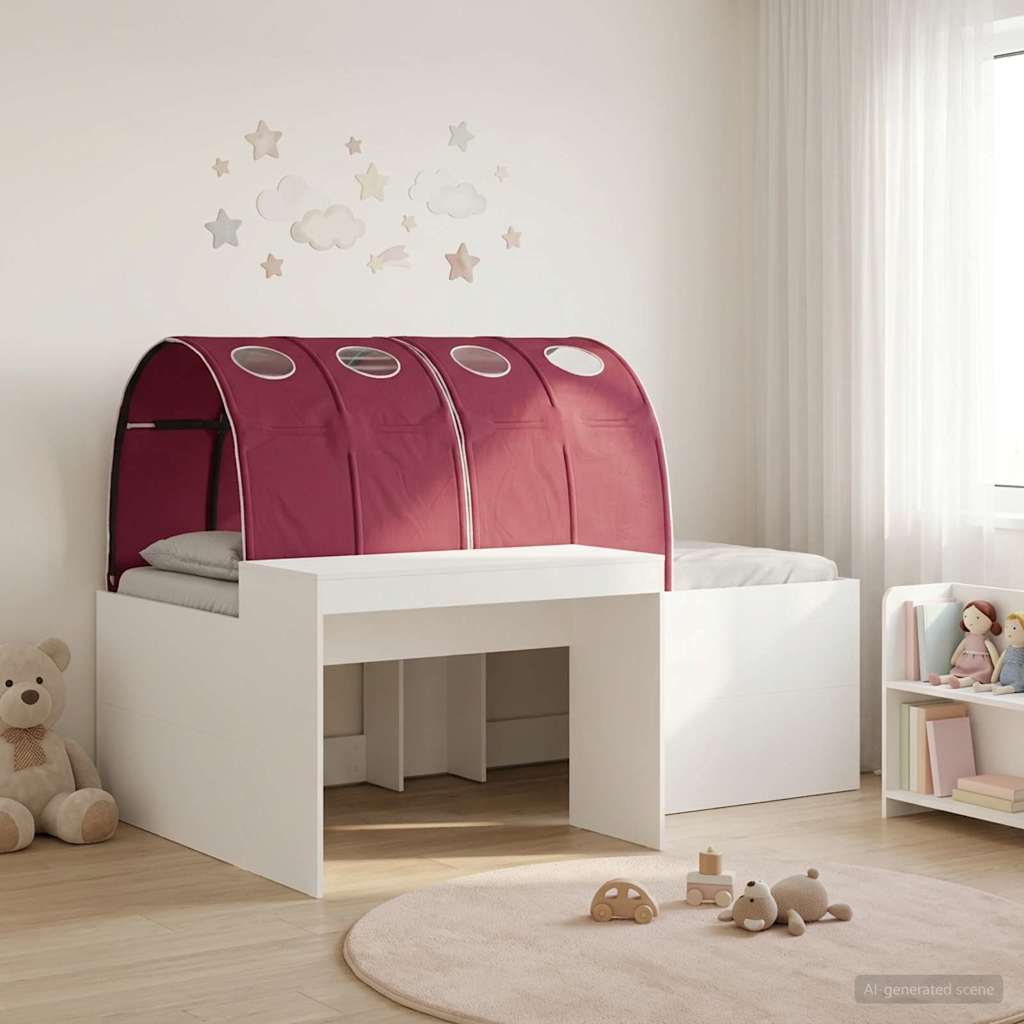 vidaXL Hoge Bed Frame met Bureau voor Kinderen Wit Bewerkt hout