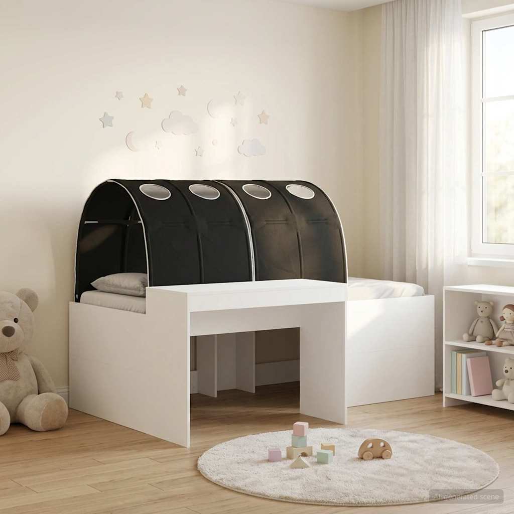 vidaXL Hoge Bed Frame met Bureau voor Kinderen Wit Bewerkt hout