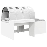 vidaXL Hoge Bed Frame met Bureau voor Kinderen Wit Bewerkt hout