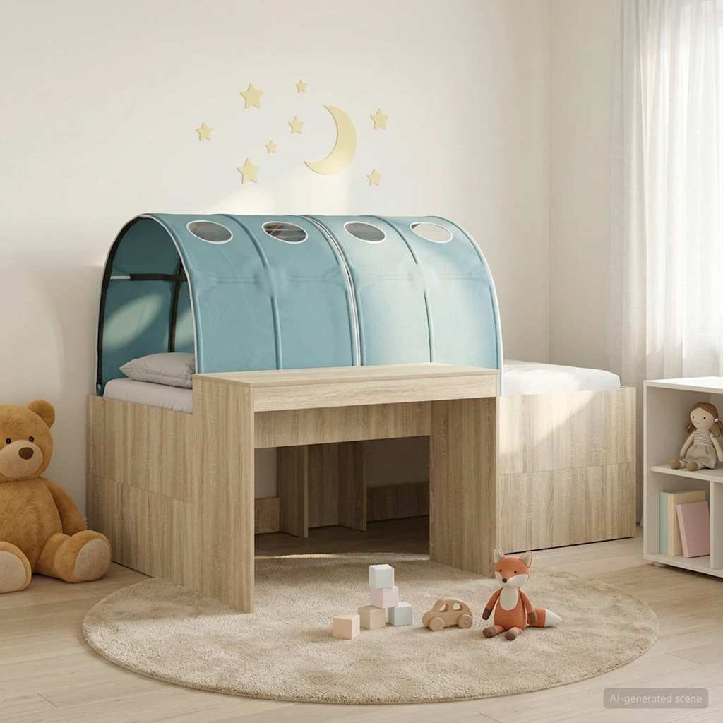 vidaXL Hoge Bed Frame met Bureau voor Kinderen Wit Bewerkt hout