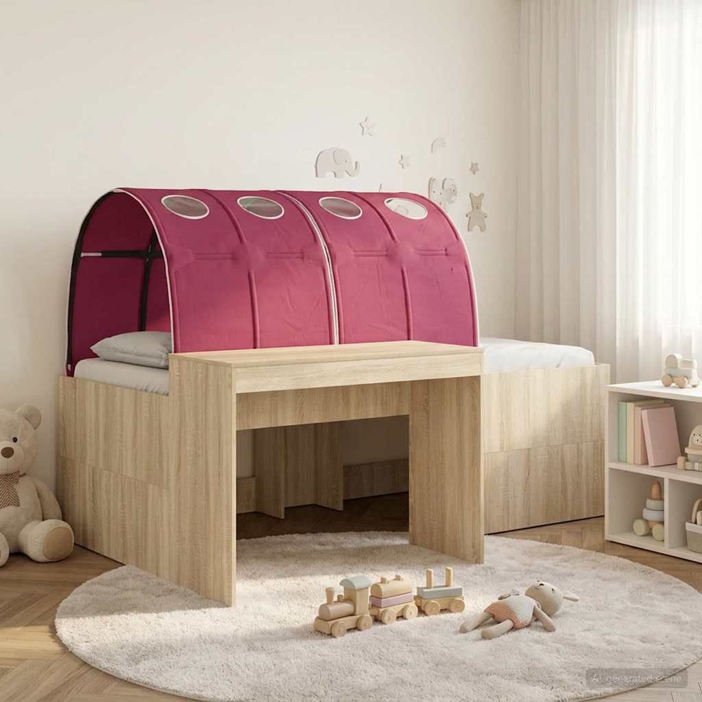 vidaXL Hoge Bed Frame met Bureau voor Kinderen Wit Bewerkt hout