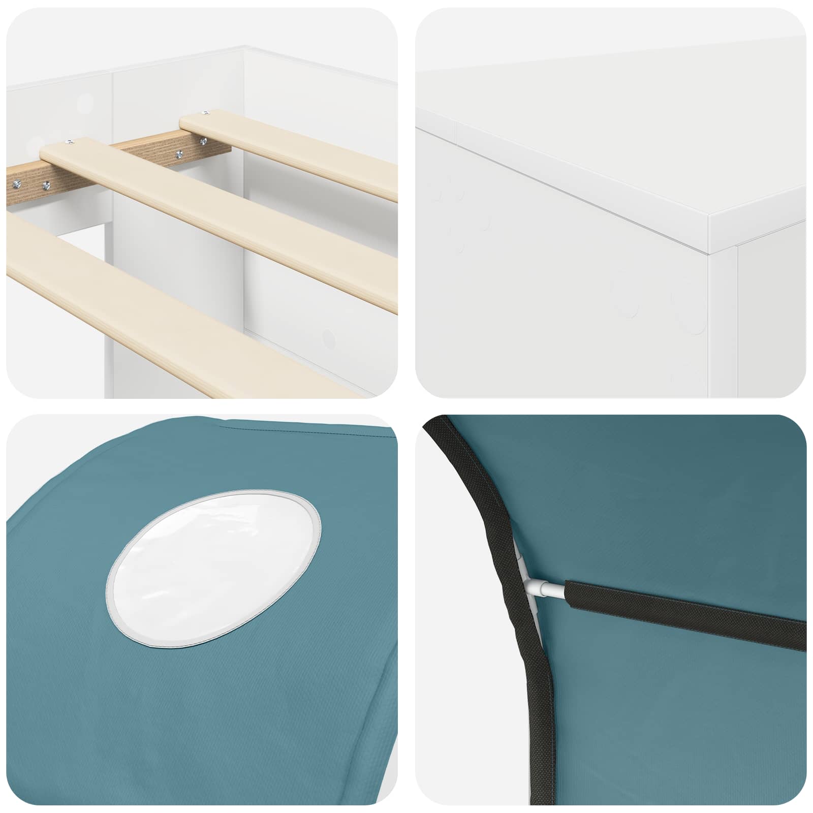 vidaXL Bed met Tunnel 4 pcs Artisian Eik en Rood Bewerkt hout