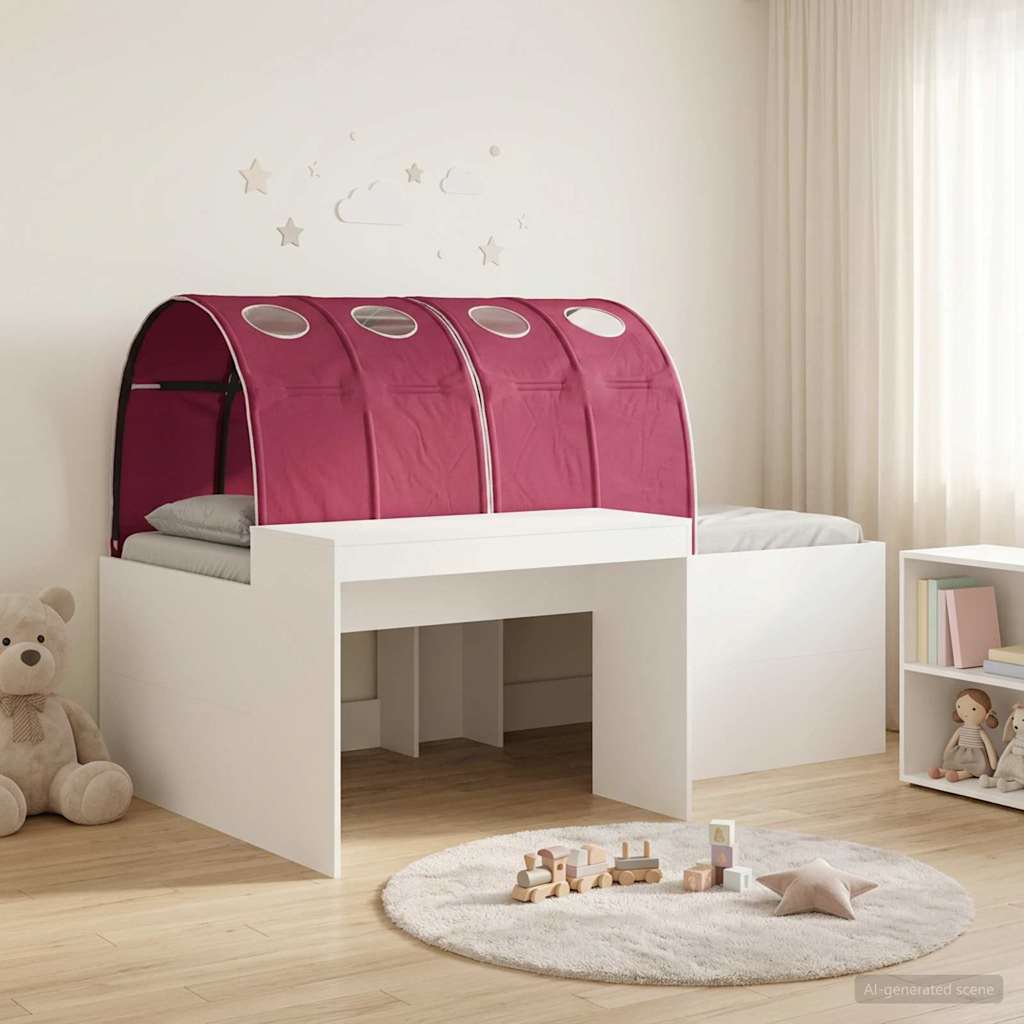 vidaXL Bed met Tunnel 4 pcs Artisian Eik en Rood Bewerkt hout