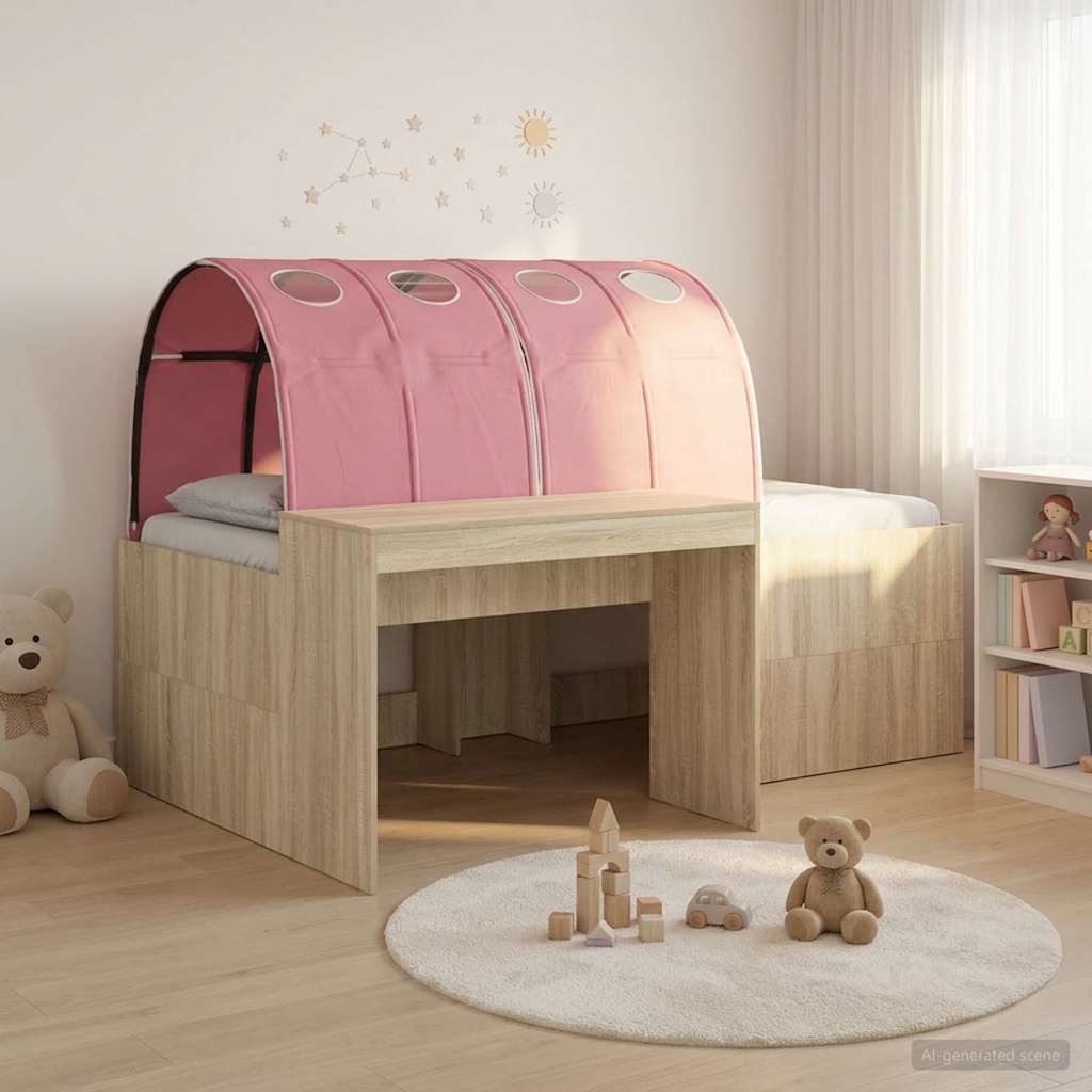 vidaXL Bed met Tunnel 4 pcs Artisian Eik en Rood Bewerkt hout
