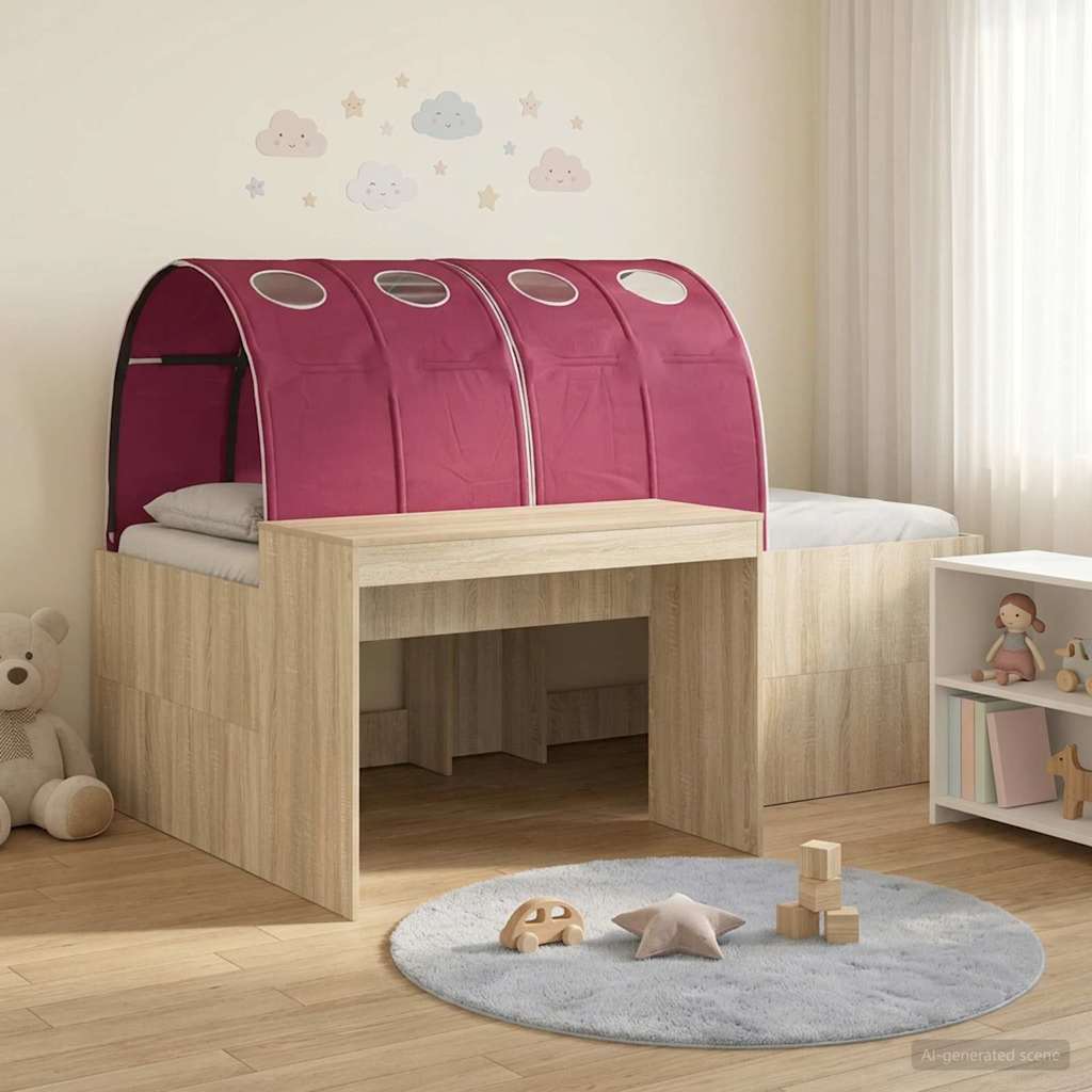 vidaXL Bed met Tunnel 4 pcs Artisian Eik en Rood Bewerkt hout