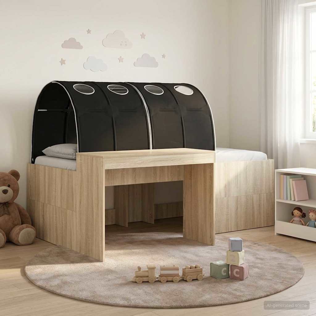 vidaXL Bed met Tunnel 4 pcs Artisian Eik en Rood Bewerkt hout