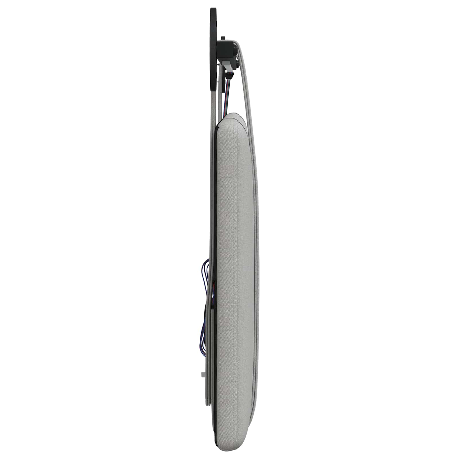 vidaXL Hangend Hoofdeinde Effen Wolkengrijs 90 x 55 x 5 cm Stof