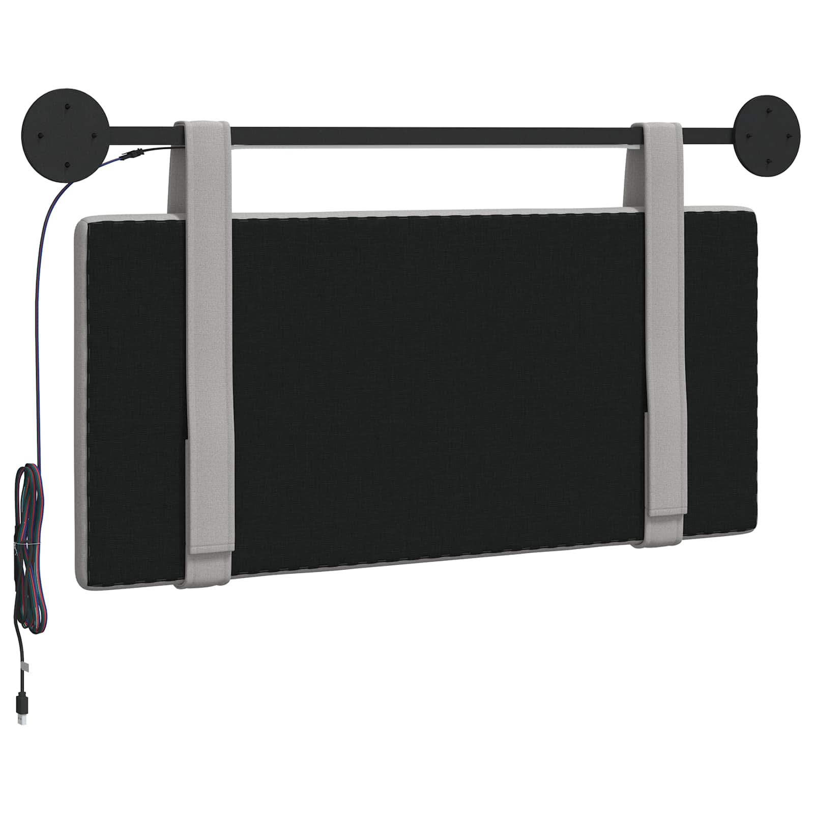 vidaXL Hangend Hoofdeinde Effen Wolkengrijs 90 x 55 x 5 cm Stof