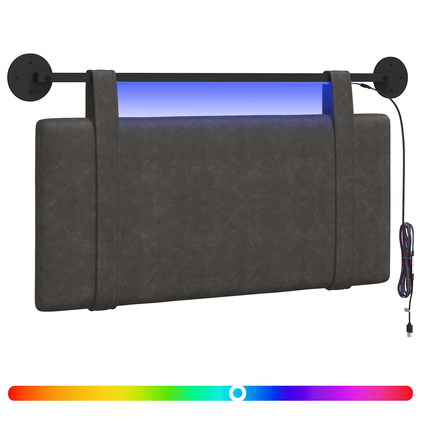 vidaXL Hangend Hoofdeinde Glanzend Bruin 100 x 55 x 5 cm Antiek PU