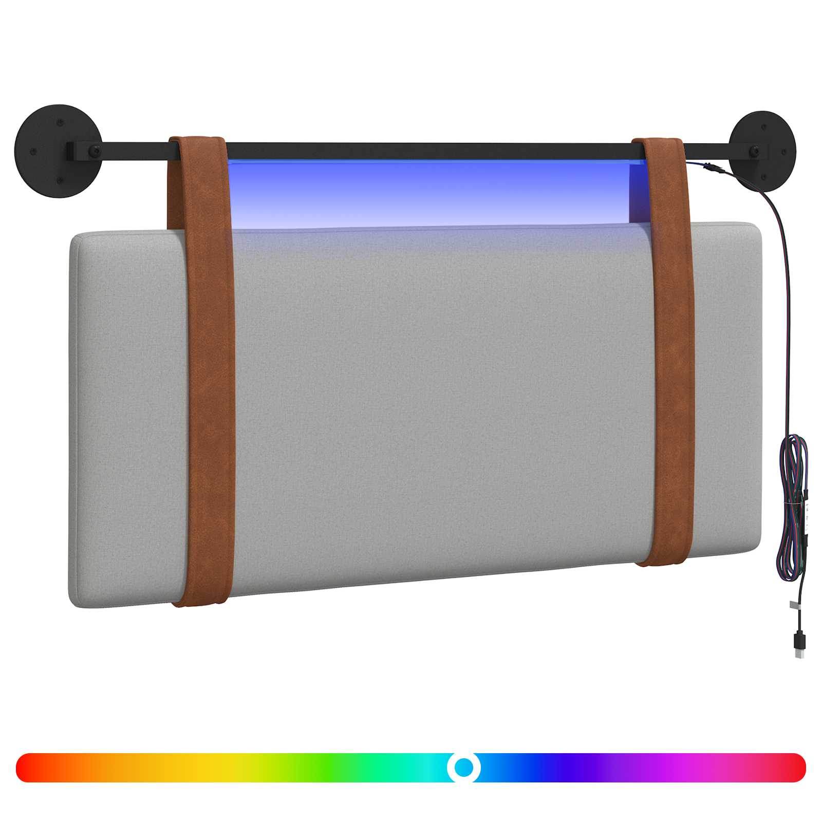 vidaXL Hangend Hoofdeinde Effen Wolkengrijs 80 x 40 cm Bewerkt hout