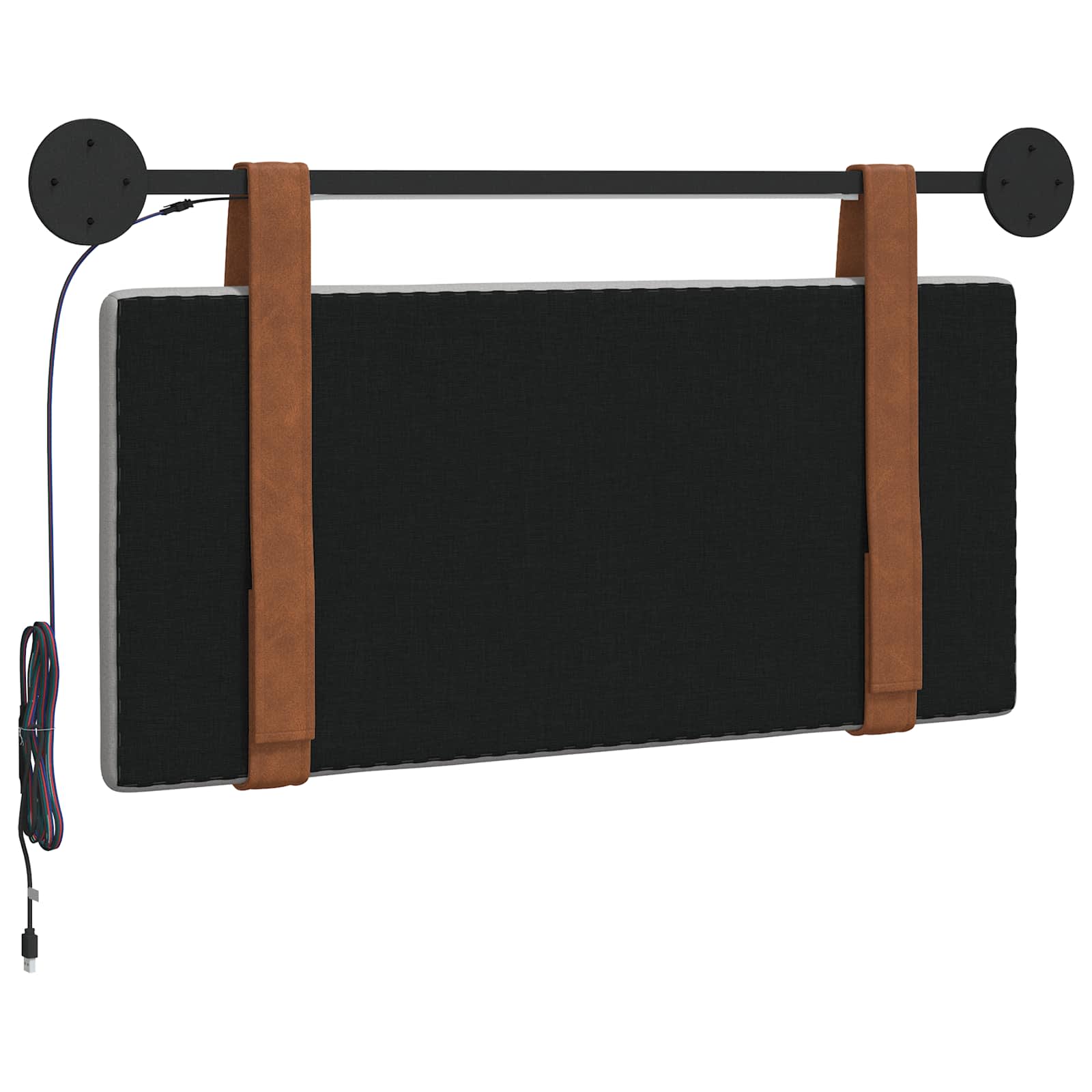 vidaXL Hangend Hoofdeinde Effen Wolkengrijs 80 x 40 cm Bewerkt hout