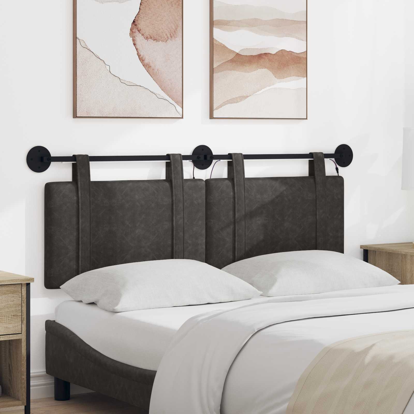 vidaXL Hangend Hoofdeinde Glanzend Bruin 100 x 55 x 5 cm Antiek PU
