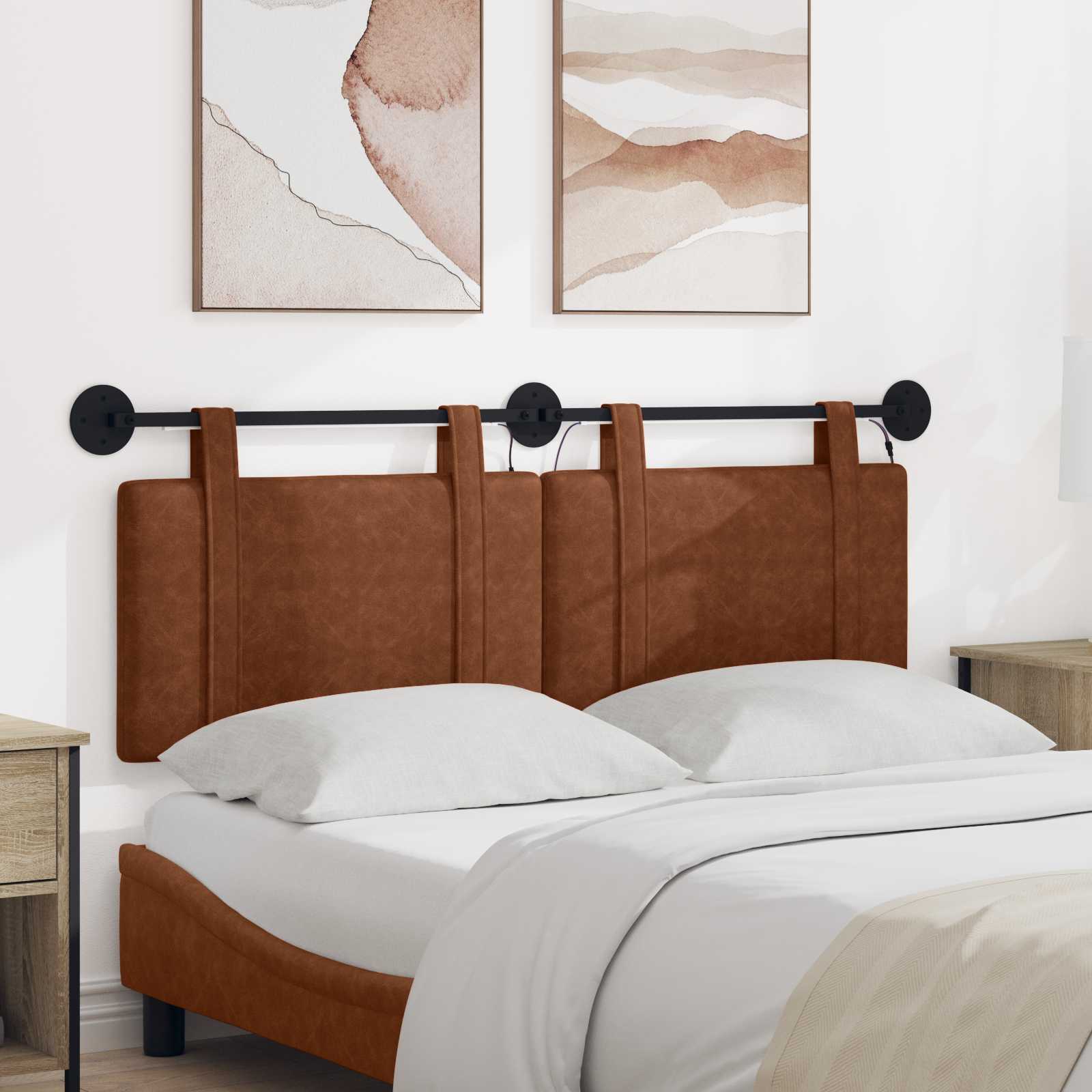 vidaXL Hangend Hoofdeinde Glanzend Bruin 100 x 55 x 5 cm Antiek PU