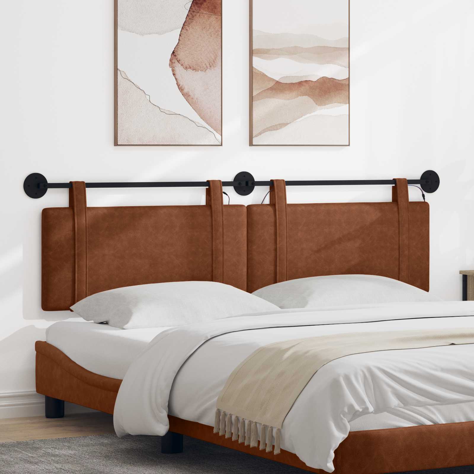 vidaXL Hangend Hoofdeinde Glanzend Bruin 100 x 55 x 5 cm Antiek PU