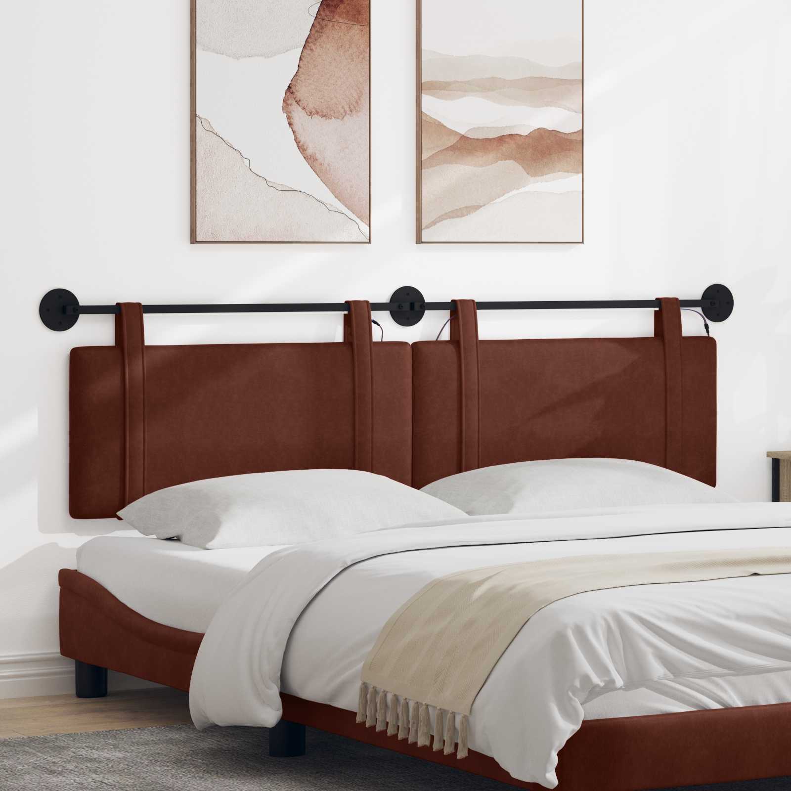 vidaXL Hangend Hoofdeinde Glanzend Bruin 100 x 55 x 5 cm Antiek PU