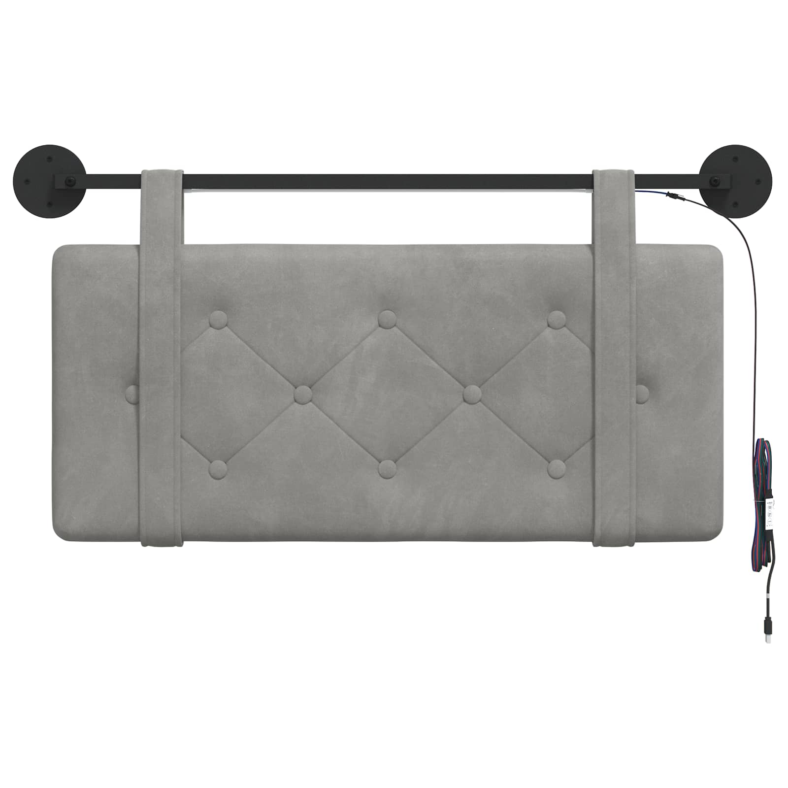 vidaXL Hangend Hoofdeinde Lichtgrijs 90 x 55 x 5 cm Fluweel