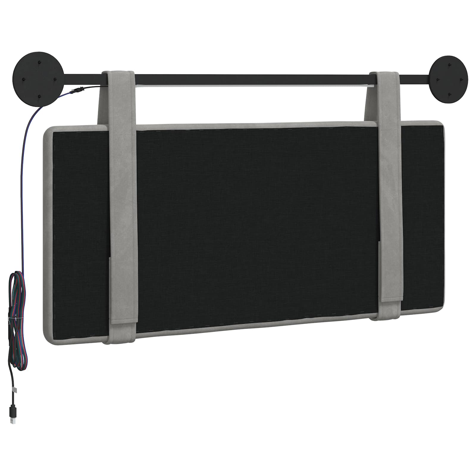 vidaXL Hangend Hoofdeinde Lichtgrijs 90 x 55 x 5 cm Fluweel