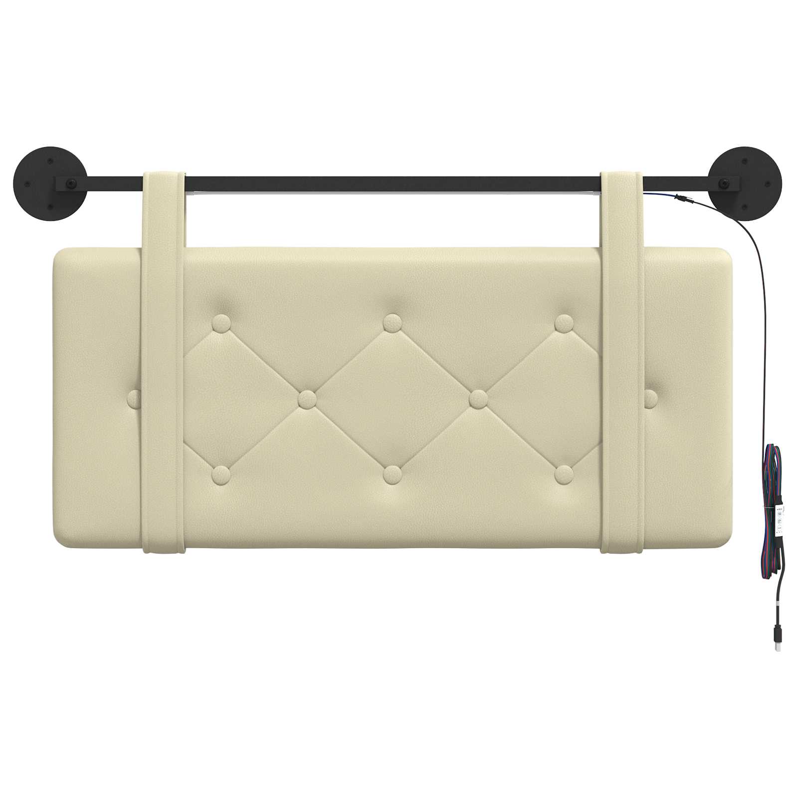 vidaXL Hangend Hoofdeinde Wandgemonteerd Crème 80 cm Nep Leer