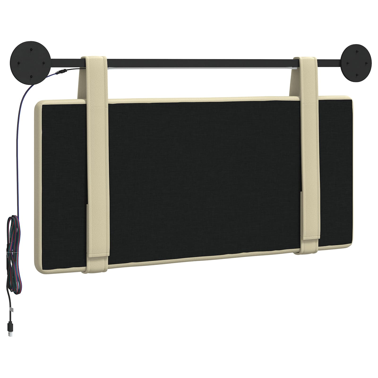 vidaXL Hangend Hoofdeinde Wandgemonteerd Crème 80 cm Nep Leer