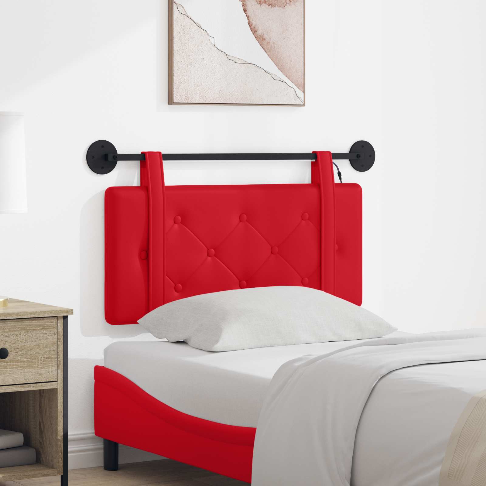 vidaXL Hangend Hoofdeinde Wandgemonteerd Crème 80 cm Nep Leer
