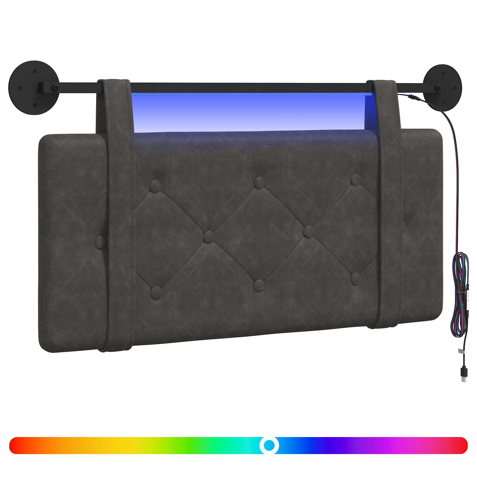 vidaXL Hangend Hoofdeinde Wandgemonteerd Bruin 80 cm Antiek PU