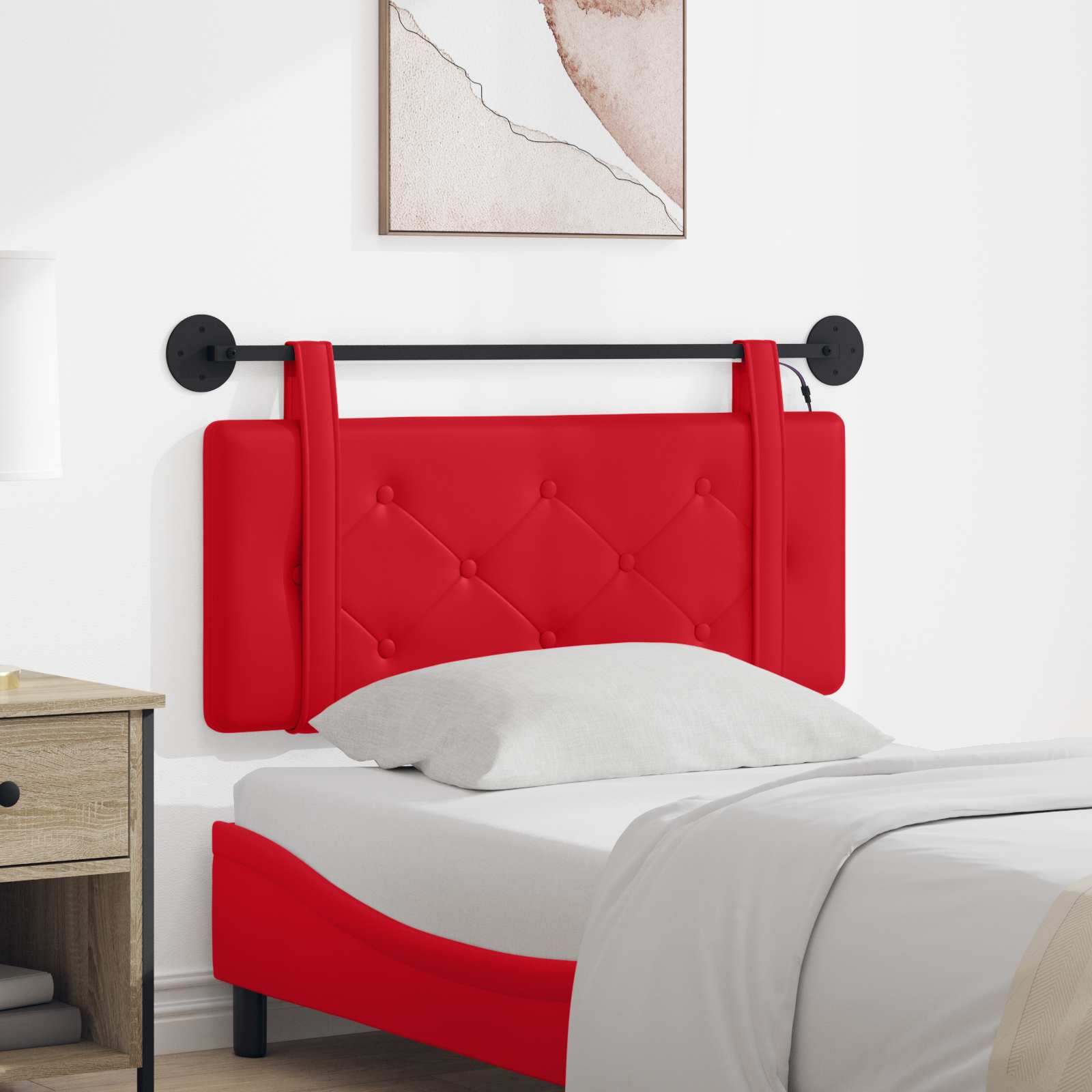 vidaXL Hangend Hoofdeinde Wandgemonteerd Crème 80 cm Nep Leer