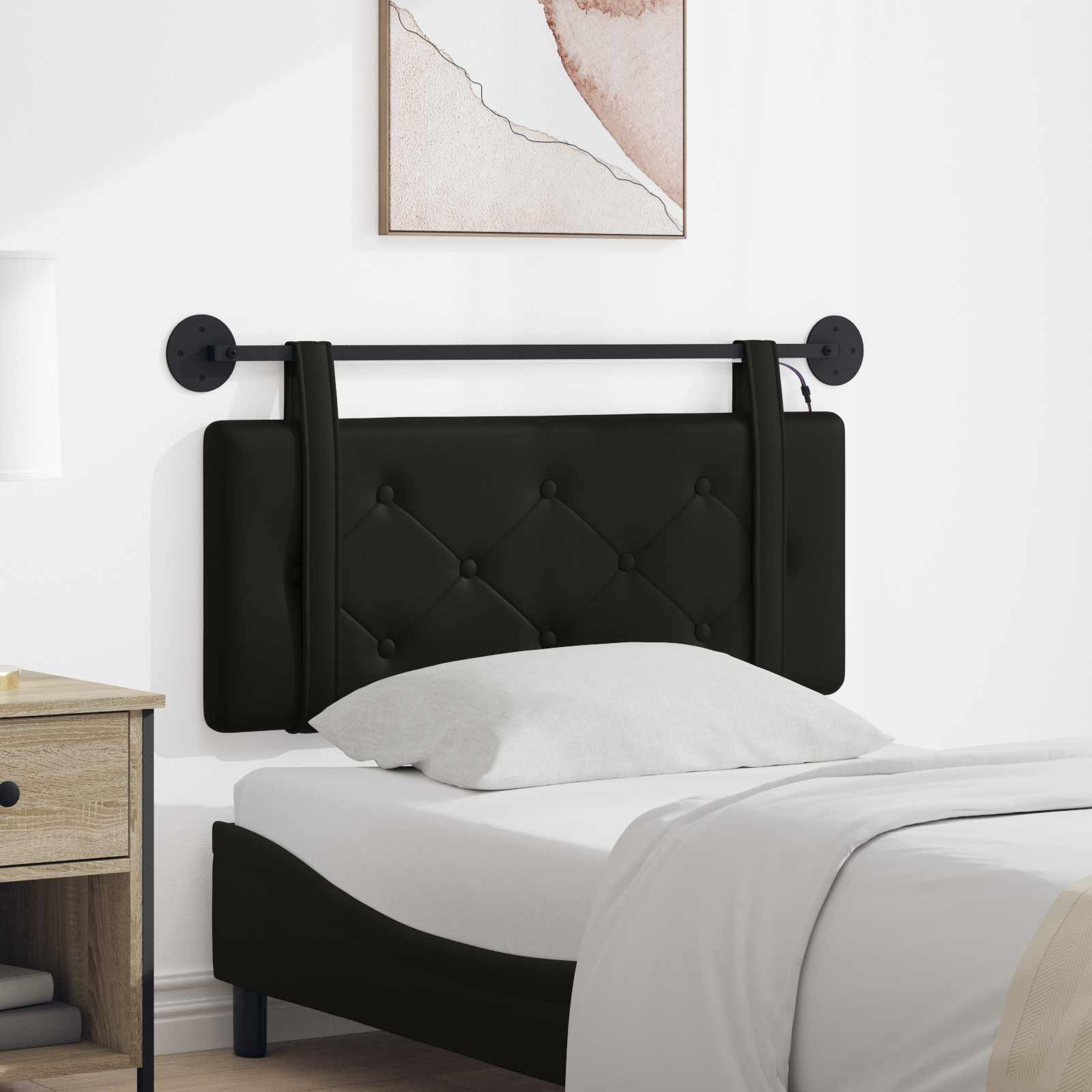 vidaXL Hangend Hoofdeinde Wandgemonteerd Crème 80 cm Nep Leer