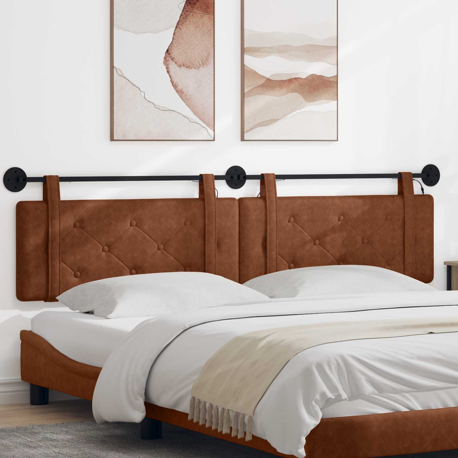 vidaXL Hangend Hoofdeinde Wandgemonteerd Bruin 80 cm Antiek PU