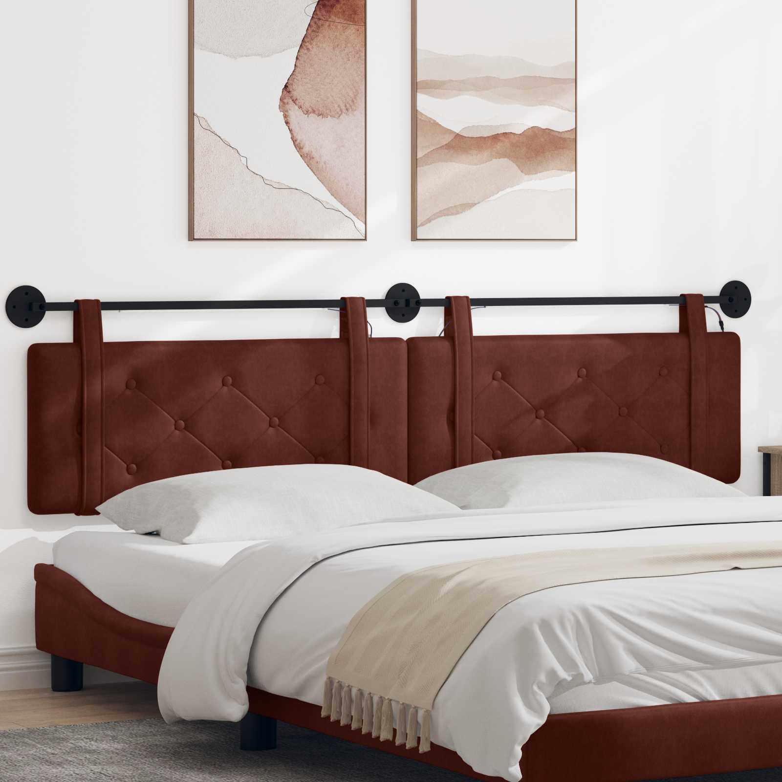 vidaXL Hangend Hoofdeinde Wandgemonteerd Bruin 80 cm Antiek PU
